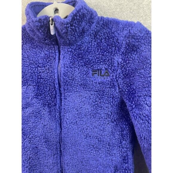 Fila Sport Girls Purple Fleece Jacket Full Zip Mock Neck Size M (10/12) - Picture 5 of 11